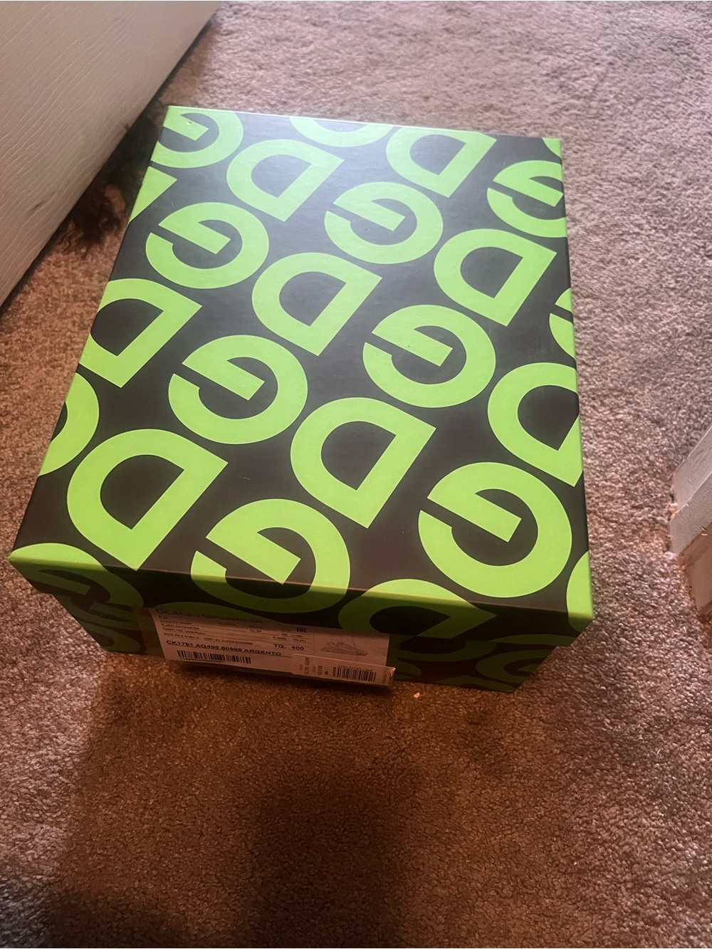 Dolce & Gabbana Women’s sneakers, size 40, Black Box with Lime Green Logo